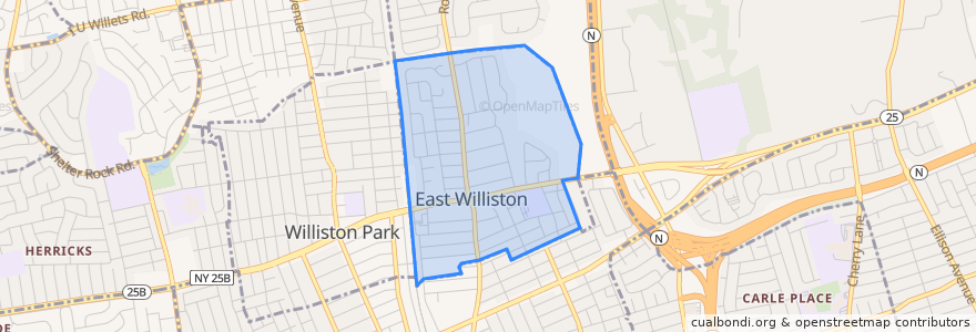 Mapa de ubicacion de East Williston.