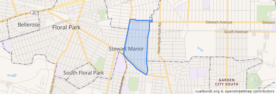 Mapa de ubicacion de Stewart Manor.