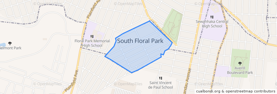 Mapa de ubicacion de South Floral Park.
