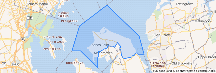 Mapa de ubicacion de Sands Point.