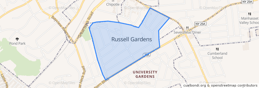 Mapa de ubicacion de Russell Gardens.