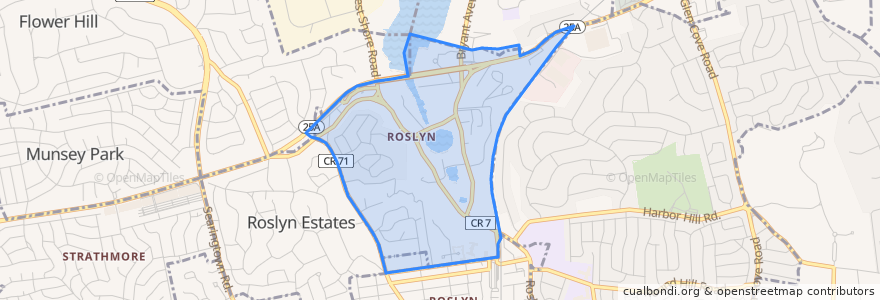 Mapa de ubicacion de Roslyn.