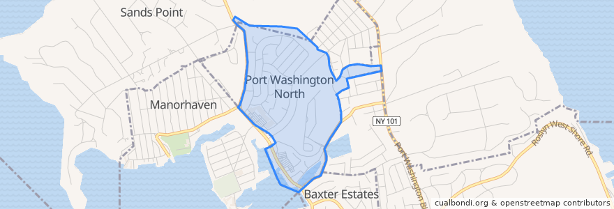 Mapa de ubicacion de Port Washington North.