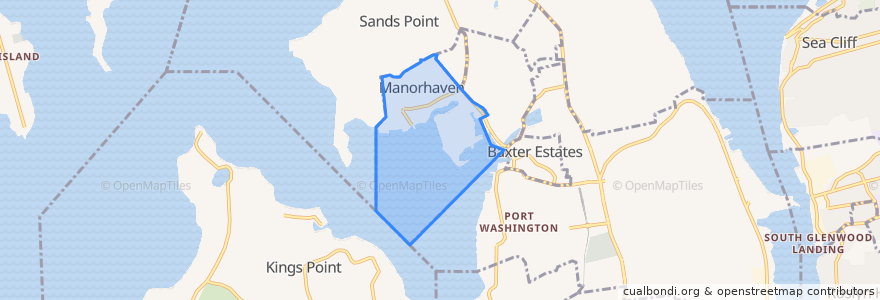 Mapa de ubicacion de Manorhaven.