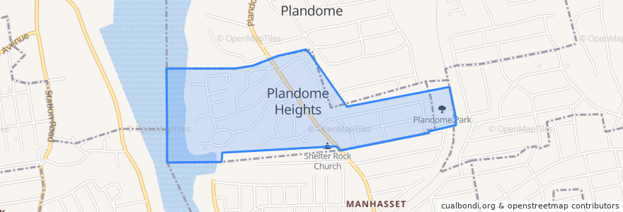 Mapa de ubicacion de Plandome Heights.