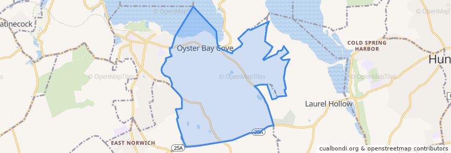 Mapa de ubicacion de Oyster Bay Cove.