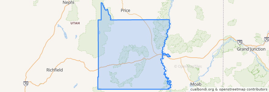 Mapa de ubicacion de Emery County.