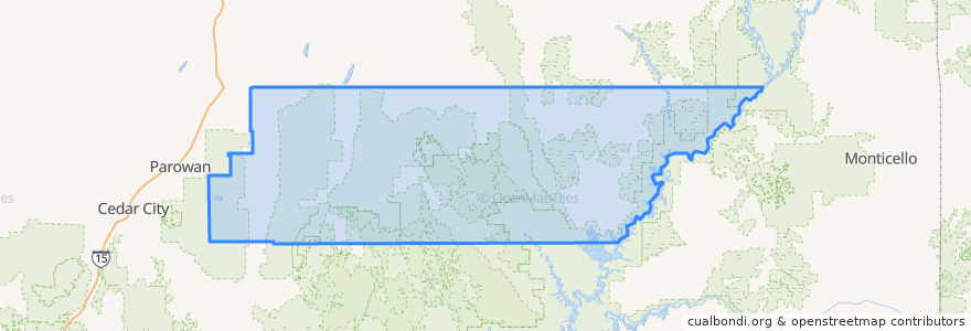 Mapa de ubicacion de Garfield County.