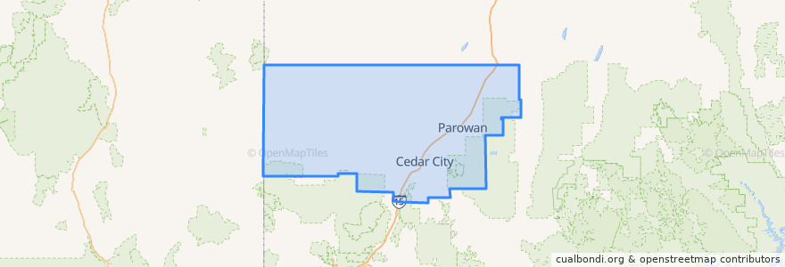 Mapa de ubicacion de Iron County.