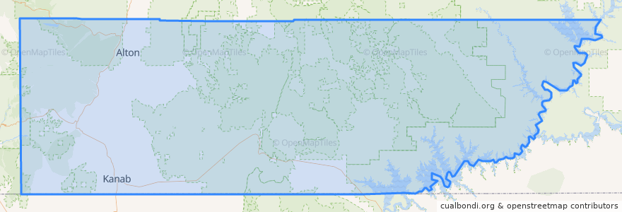 Mapa de ubicacion de Kane County.