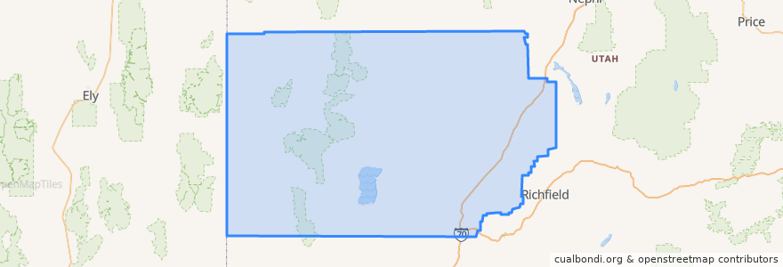 Mapa de ubicacion de Millard County.