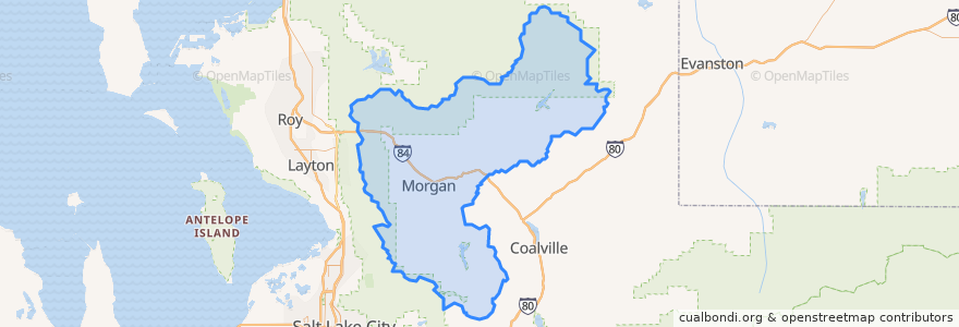 Mapa de ubicacion de Morgan County.