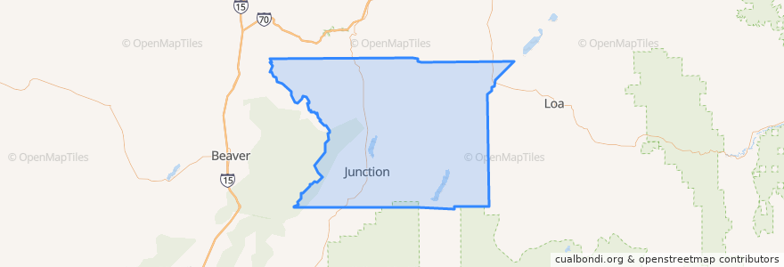 Mapa de ubicacion de Piute County.