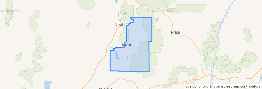 Mapa de ubicacion de Sanpete County.