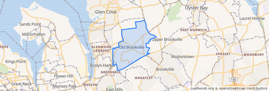 Mapa de ubicacion de Old Brookville.