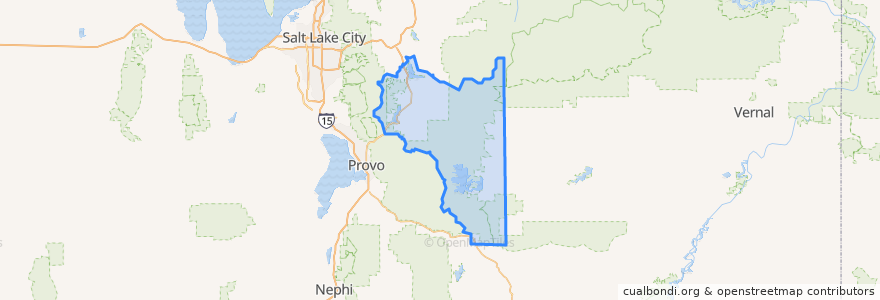 Mapa de ubicacion de Wasatch County.
