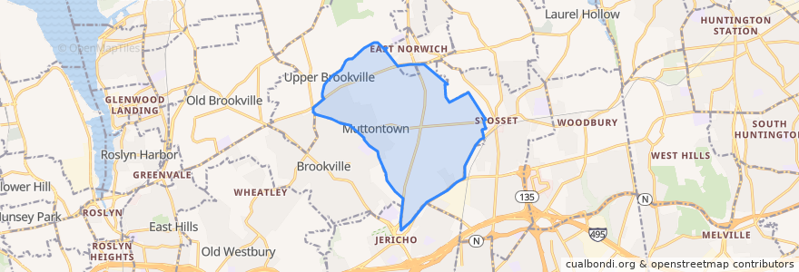 Mapa de ubicacion de Muttontown.