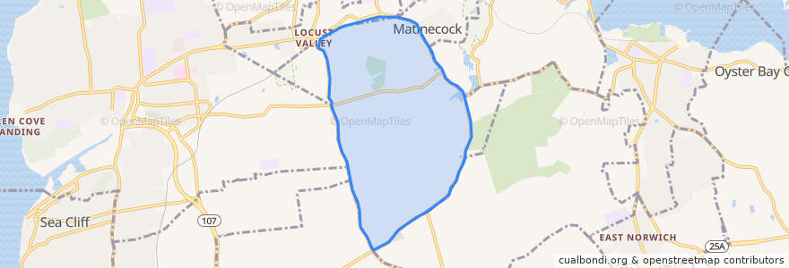 Mapa de ubicacion de Matinecock.