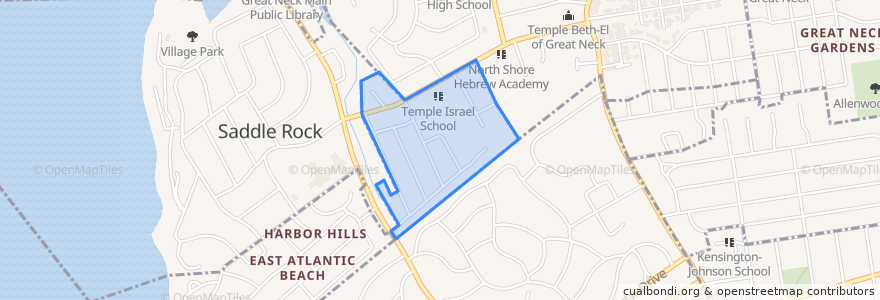 Mapa de ubicacion de Saddle Rock Estates.