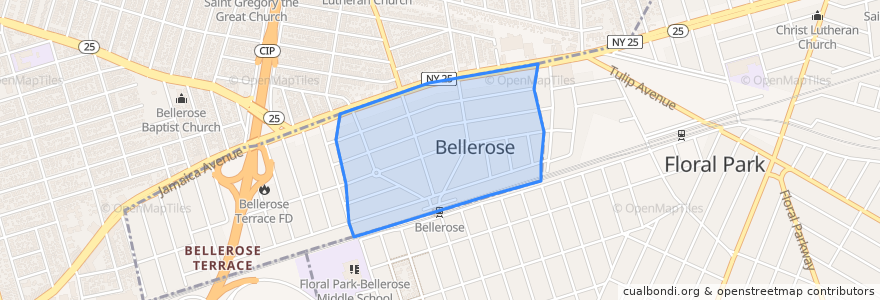 Mapa de ubicacion de Bellerose.