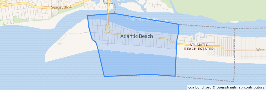 Mapa de ubicacion de Atlantic Beach.