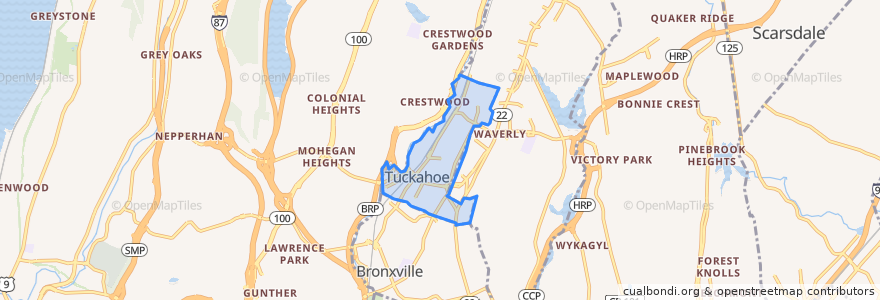 Mapa de ubicacion de Tuckahoe.