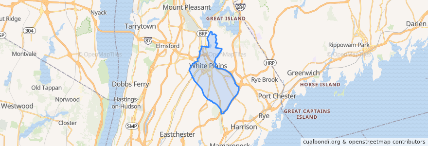 Mapa de ubicacion de White Plains.