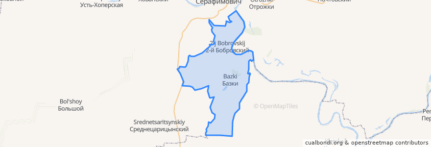 Mapa de ubicacion de Бобровское сельское поселение.