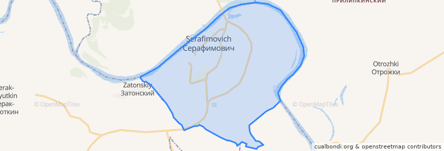 Mapa de ubicacion de городское поселение Серафимович.