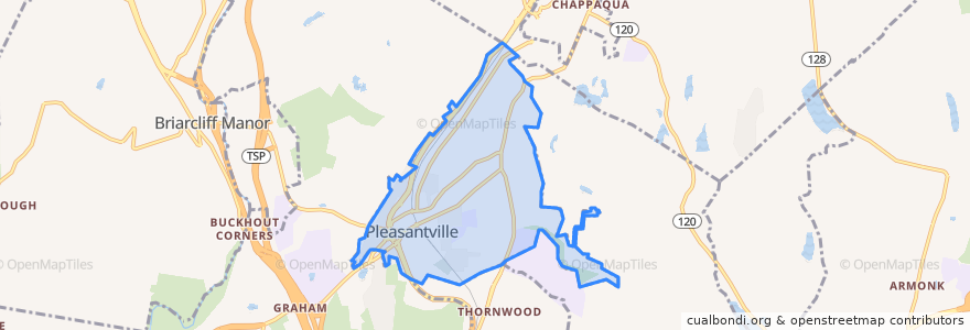 Mapa de ubicacion de Pleasantville.