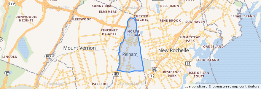 Mapa de ubicacion de Pelham.