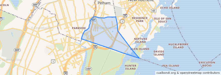 Mapa de ubicacion de Pelham Manor.