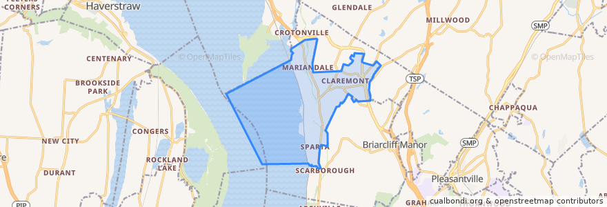 Mapa de ubicacion de Ossining.