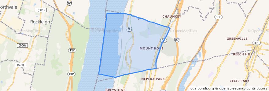 Mapa de ubicacion de Hastings-on-Hudson.