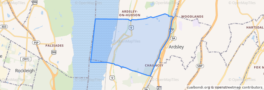 Mapa de ubicacion de Dobbs Ferry.