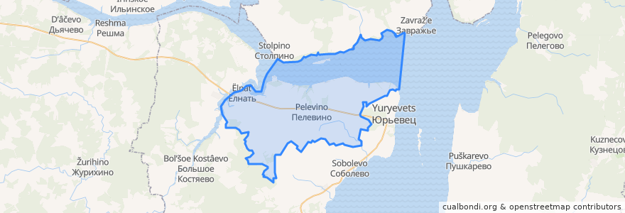 Mapa de ubicacion de Елнатское сельское поселение.