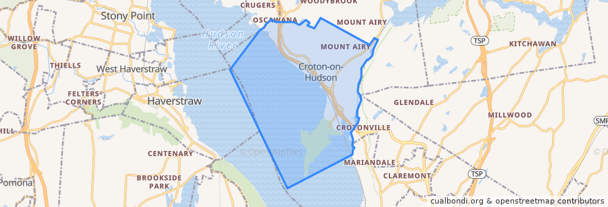Mapa de ubicacion de Croton-on-Hudson.