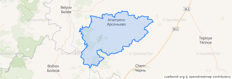 Mapa de ubicacion de Арсеньевский район.