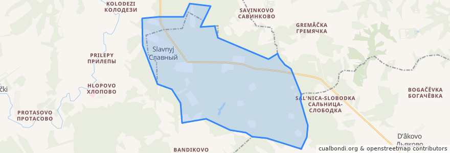 Mapa de ubicacion de городской округ Славный.