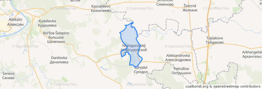 Mapa de ubicacion de городской округ Новогуровский.