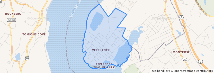 Mapa de ubicacion de Verplanck.