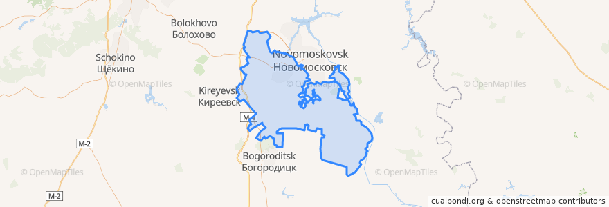 Mapa de ubicacion de Узловский район.