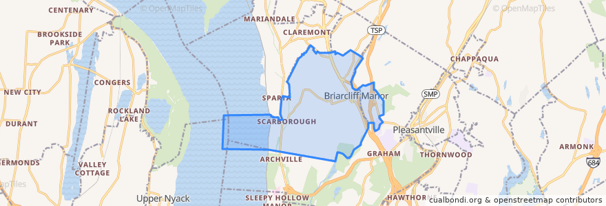 Mapa de ubicacion de Briarcliff Manor.