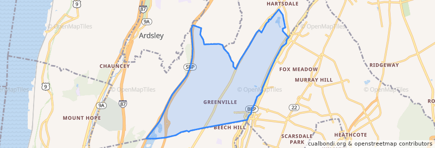 Mapa de ubicacion de Greenville.
