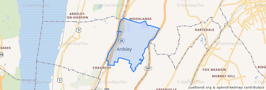 Mapa de ubicacion de Ardsley.