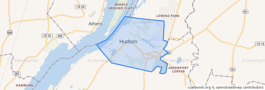 Mapa de ubicacion de Hudson.