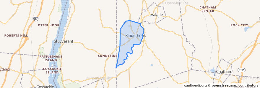 Mapa de ubicacion de Kinderhook.