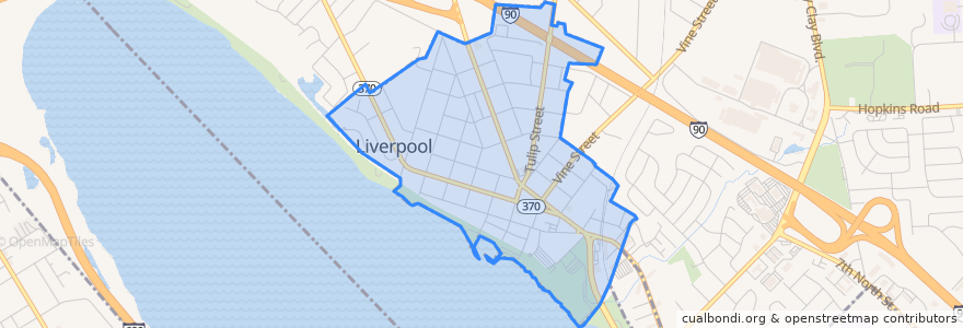 Mapa de ubicacion de Liverpool.