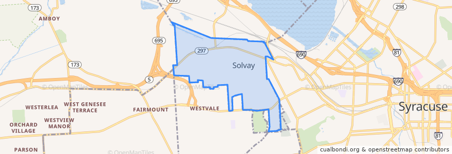 Mapa de ubicacion de Solvay.