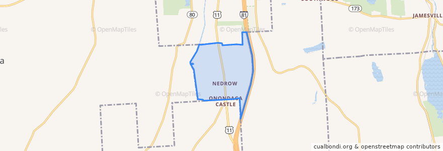 Mapa de ubicacion de Nedrow.